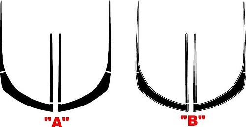 2016 & Up Chevrolet Camaro Front Fascia ZL1 Style Accent Stripes Fits LT / RS / SS Vinyl Decals Stickers 