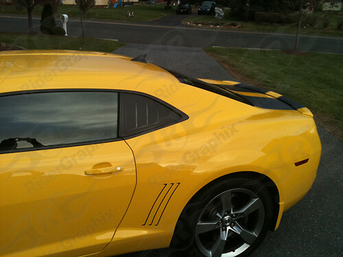 2010 - 2015 Chevrolet Camaro Rear Quarter Window Faux Louver Sticker Decal