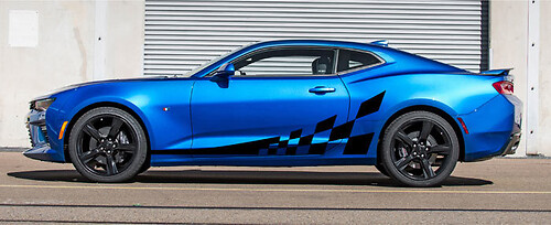 2016 & Up Camaro ପାଇଁ ସାଇଡ୍ ଏକ୍ସେଣ୍ଟ୍ ଚେକର୍ ଫ୍ଲାଗ୍ ଷ୍ଟ୍ରାଇପ୍ କିଟ୍ ଭିନିଲ୍ ଡିକାଲ୍ସ ଷ୍ଟିକର୍‌ଗୁଡ଼ିକ 
