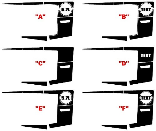 2011 - 2014 Charger 1970 Super Bee inspired Quarter Panel Stripe Kits