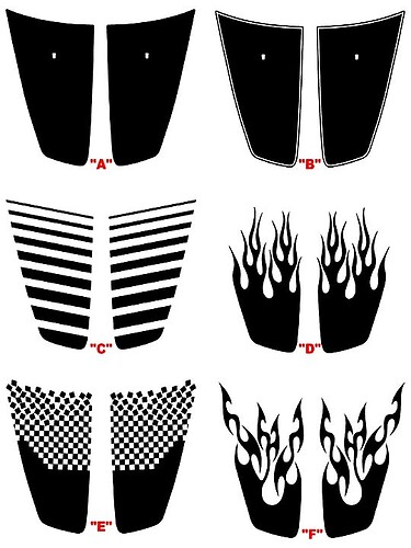 2011 - 2014 Charger Hood Blackout Panel Sticker Decal Kits