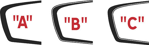 2011 - 2014 Charger Extended Length Side Scallop Accent Stripe Kits