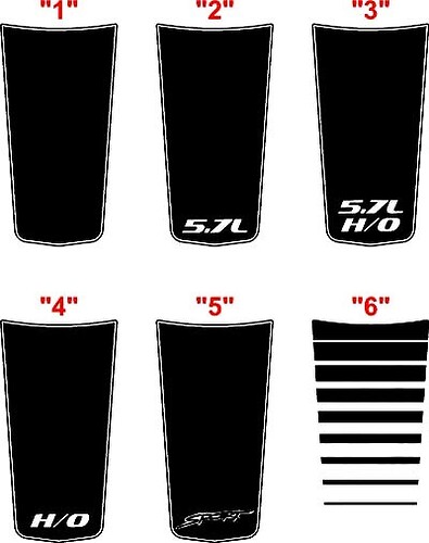 2006-2010 Charger Retro Tapered  Hood Sticker Decal