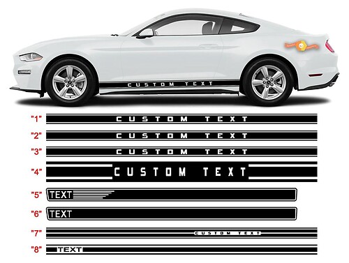 2005 - 2020 Ford Mustang Rocker Panel Stripe Kits Vinyl Decal Sticker