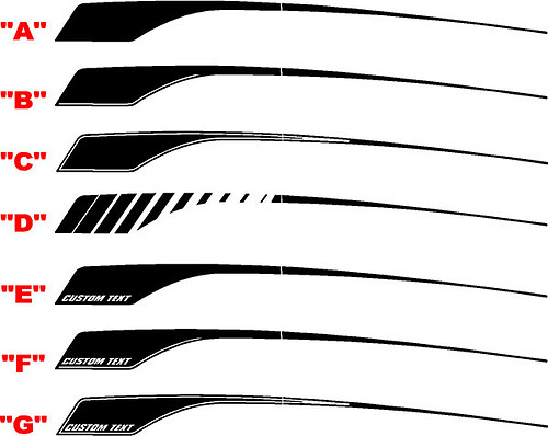 2011 & Up Dodge Durango Rear Hockey Style Side Sticker Decal Kit