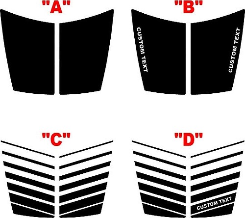 2007 & Up Dodge Caliber Hood Sticker Decal Kit