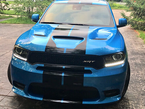 2018 & Up Dodge Durango  SRT RT GT Sport Hood Dual Rally Stripe Kit