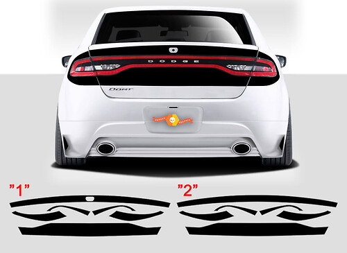 2013 - Up Dodge Dart Rear Blackout Stripe Kit Stickers Decals