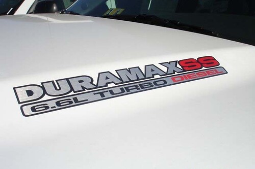 DURAMAX 6.6L Turbo Diesel SS Hood Stickers Decals - New Three Color Decal Design
