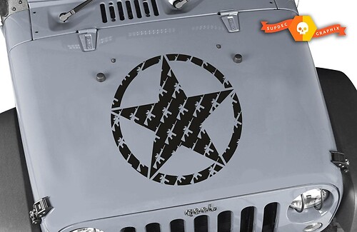 Oscar Mike M4 M16A2 5.56 Rifle Star Hood Vinyl Sticker Decal 23