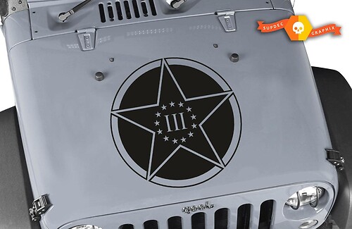 Oscar Mike 3 Percenter Star Hood Vinyl Sticker Decal 23