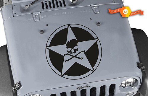 Oscar Mike Skull and Bones Star Hood Vinyl Sticker Decal 23