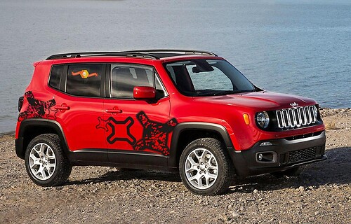 Jeep Renegade Logo Vinyl Sticker Decal Side Distressed Graphic Off Road Reflective Camo