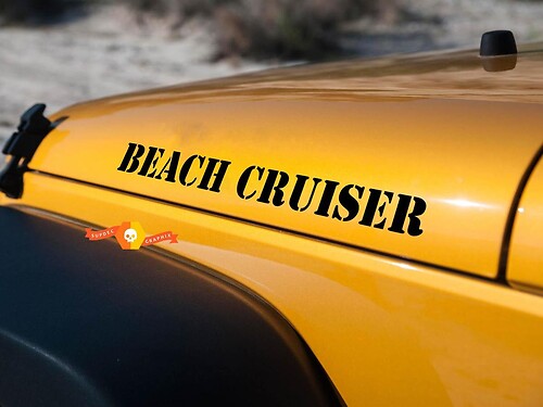 Jeep Wrangler BEACH CRUISER hood Stickers Decals