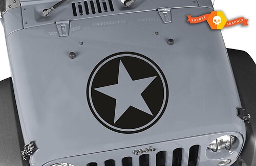 Jeep Wrangler freedom edition replica military star decal 2 Stickers Decals