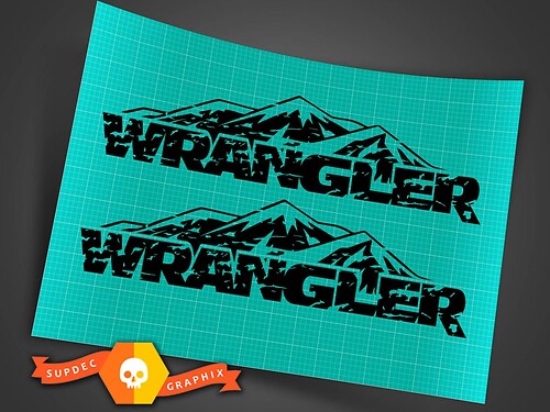 Jeep Wrangler distressed mountain hood Stickers Decals