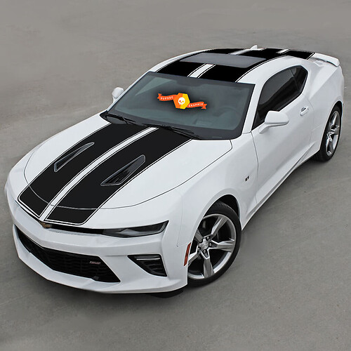 Top Double Vinyl Stripes W/ Pinstripes Vinyl Decal Sticker for Chevrolet Camaro
