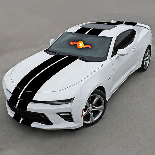 Over-The-Top Straight Double Stripes Vinyl Decal Sticker for Chevrolet Camaro