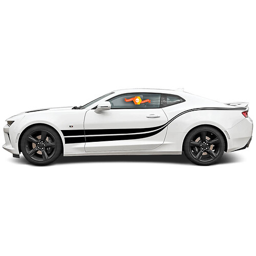 Double Wave Side Accent Stripes Vinyl Decal Sticker for Chevrolet Camaro