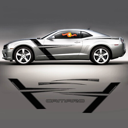 Chevrolet Camaro 2010 - 2024 T - Stripes Side Graphics Stickers Decals set