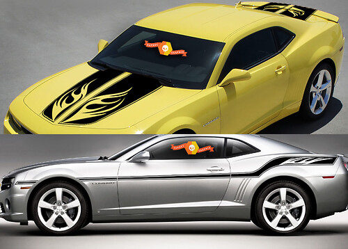Chevrolet Camaro 2010-2015 Racing Wings Top And Side Stripes