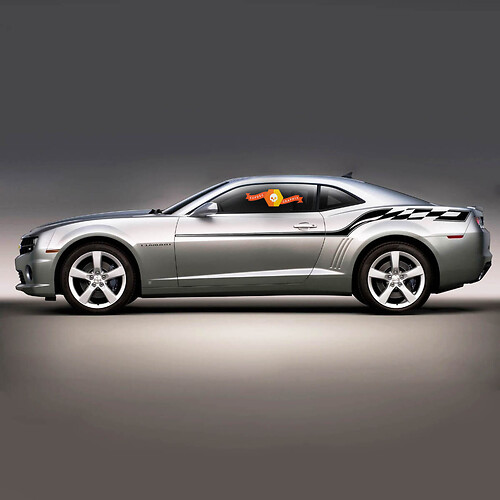 Chevrolet Camaro 2010-2015 Checkered Flag Style Side Vinyl Stripes