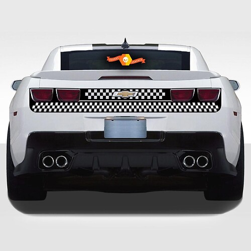 Chevrolet Camaro 2010-2013 Rear Fascia Trunk Checkered Vinyl Stripes