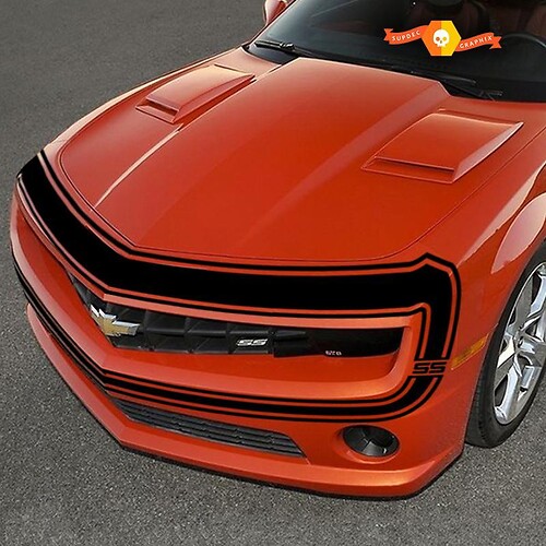 Chevrolet Camaro 2010-2013 Front Fascia Retro Style Vinyl Stripes
