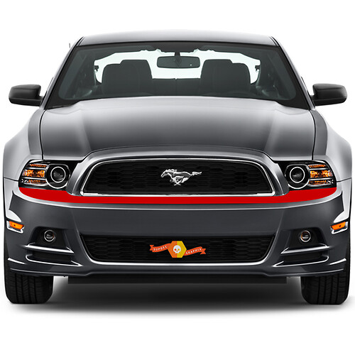 Ford Mustang 2013-2020 Front Bumper Top Overlay Highlight Stripes