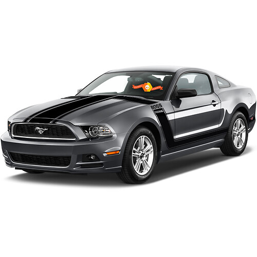Boss 302 Style Hood Side Stripes Vinyl Decal Sticker for Ford Mustang