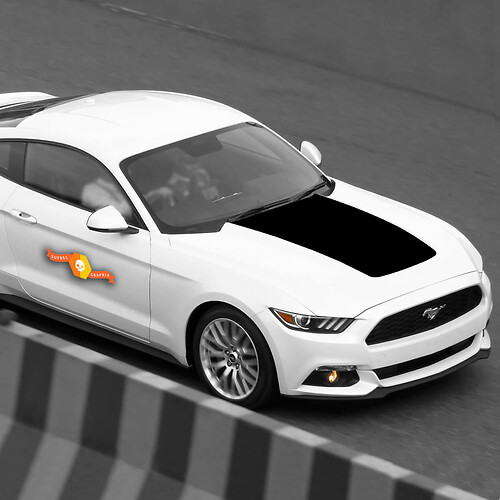FORD MUSTANG 2015-2023 HOOD BLACKOUT ACCENT STRIPE Sticker Decal