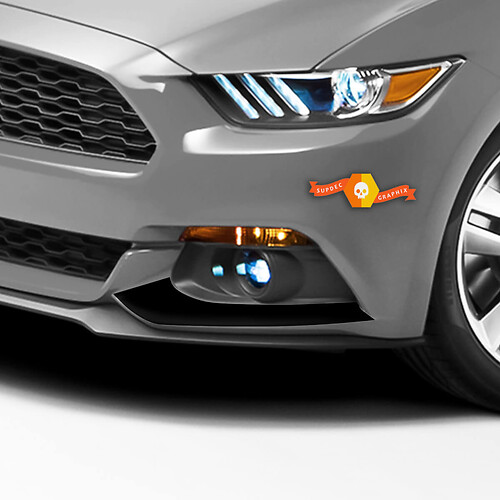 Ford Mustang 2015-2020 Front Fog Lights Accent Stickers Decals Stripes