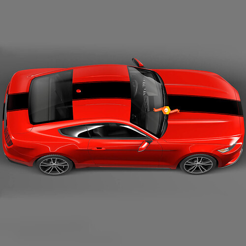 One Stripe with outline Over the Top of Ford Mustang 2005 - 2024 Decal Stickers
