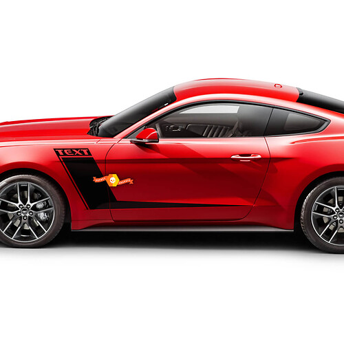 Custom Text Side Accent Stripes Stickers Decals for Ford Mustang 2005-2024