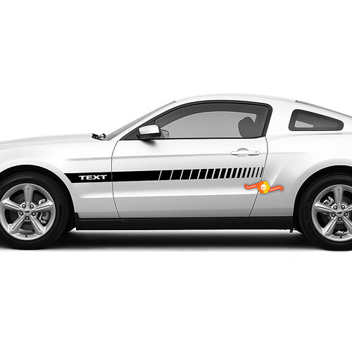 Custom Text Side Accent Strobe Stripes Stickers Decals for Ford Mustang 2005-2024
