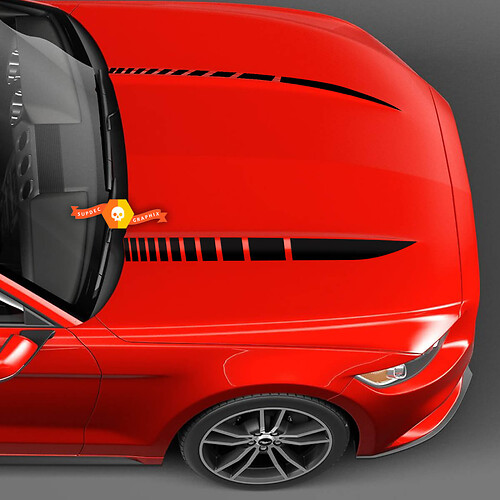 Hood Cowl Spear Stripes for Ford Mustang 2010-2024
