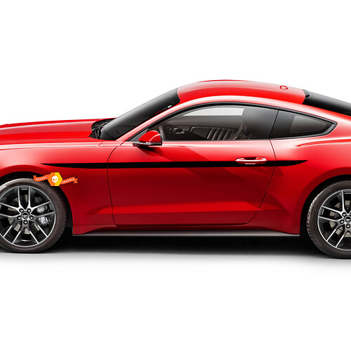 Pair of Elegant Strip Accent side doors stripes Stickers Decals for Ford Mustang 2005 - 2024
