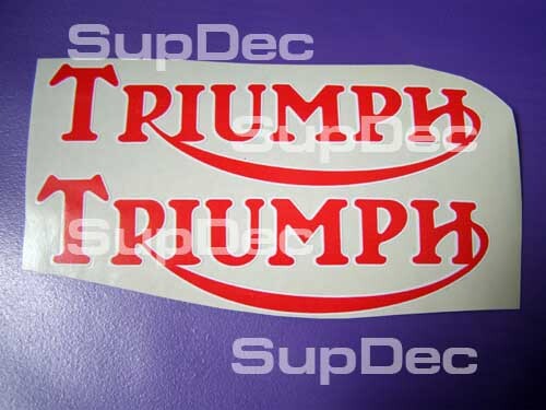 TRIUMPH motorcycles 2 Vinyl red white Logo Sticker Decal