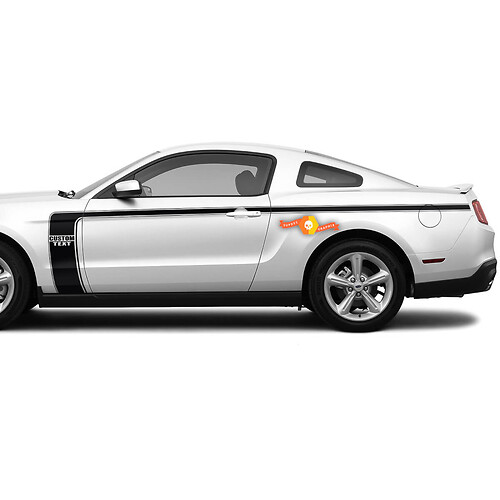 2x Side Hockey Style Accent Stripes for Ford Mustang 2005-2024 vinyl decals stickers