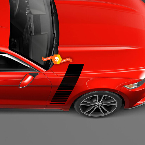 Ford Mustang Fender ចុងក្រុងស្ទីរ Strobe ខ្លួនស្ទីរ Stickers Decals
