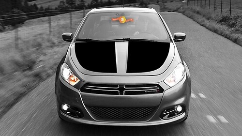 Hood Accent Stripes Vinyl Decals for Dodge Dart