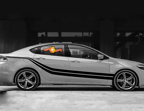 Dodge Dart 2013-2020 Side Double Stripes Accent Stickers Decals