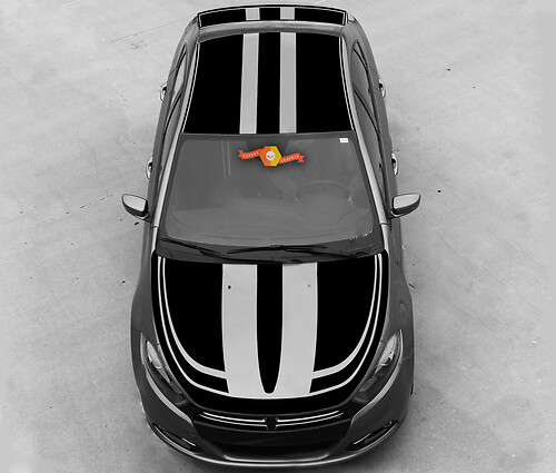 Over The Top Double Accent Stripes Vinyl Decal Sticker for Dodge Dart