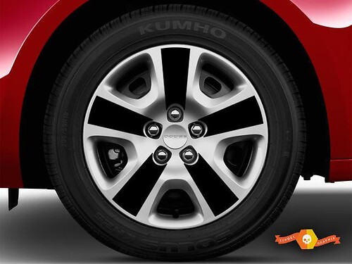 DODGE DART 2013-2018 - ଚକା ଶ୍ପୋକ ଓଭରଲେ ଷ୍ଟିକର୍ ଡିକାଲ୍ସ ପାଇଁ 16