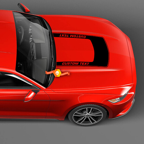 U-stripe hood accent Sticker Decal for Ford Mustang