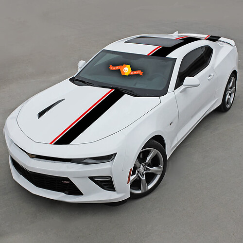Chevrolet Camaro 2016-2020 (rs, Lt) Top Offset Stripes Hood, Roof & Rear