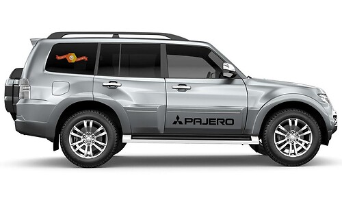 MITSUBISHI PAJERO 2x side stripes vinyl body decals sticker graphics emblem logo