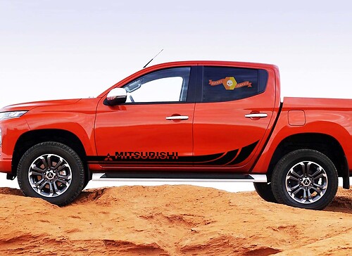 MITSUBISHI L200 2x body decals side stripes vinyl sticker graphics emblem logo