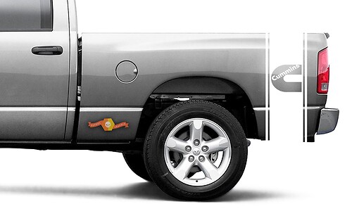 DECALS Truck CUMMINS TURBO DIESEL Bed 2 STRIPE Vinyl Sticker