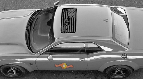 2 Dodge Challenger Window Sunroof R/T flag Vinyl Windshield Decal Graphic Stickers 